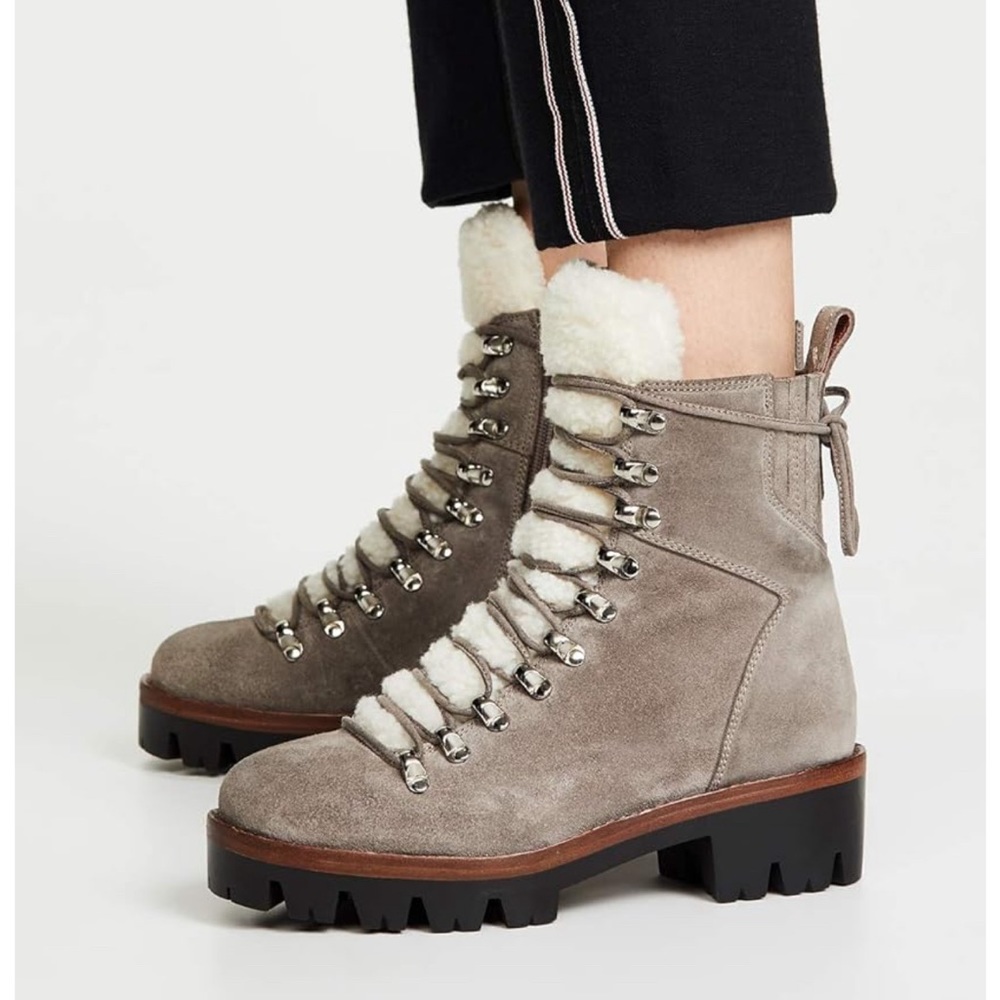 Jeffrey Campbell Women's Culvert Sherpa Combat Boots Size 8